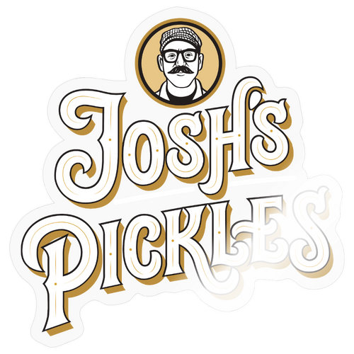 Josh's Pickles Logo Sticker - transparent glossy