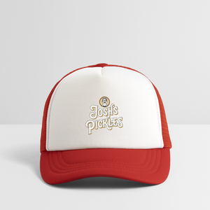 Josh's Pickles Logo Youth Trucker Hat - white/red