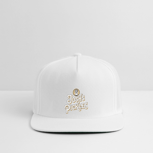 Josh's Pickles Logo Snapback Baseball Cap - white