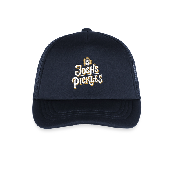 Josh's Pickles Logo Youth Trucker Hat - navy