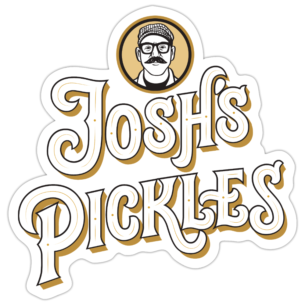 Josh's Pickles Logo Sticker - white matte