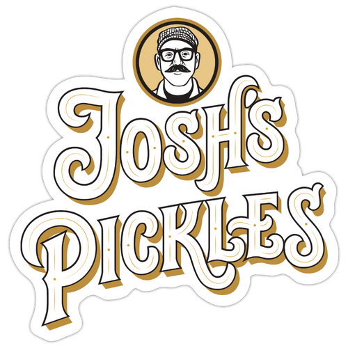 Josh's Pickles Logo Sticker - white matte