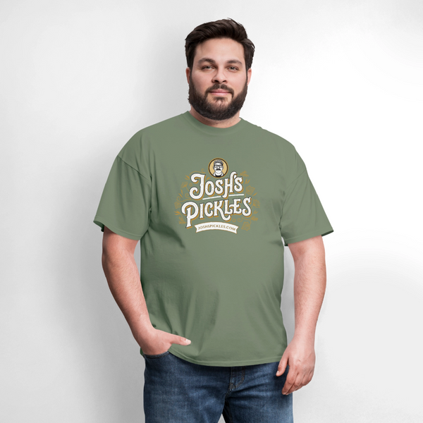 Josh's Pickles Logo 100% Cotton T-Shirt - military green