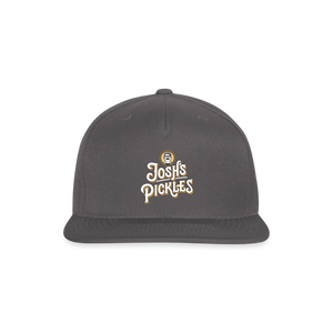 Josh's Pickles Logo Snapback Baseball Cap - dark grey
