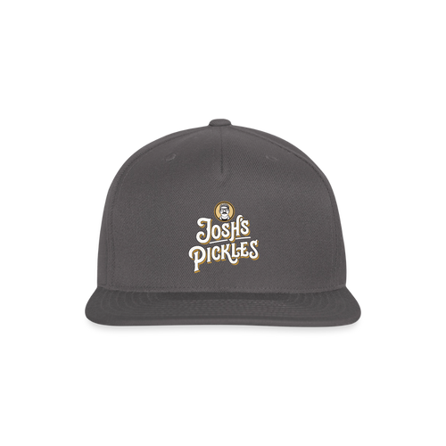 Josh's Pickles Logo Snapback Baseball Cap - dark grey