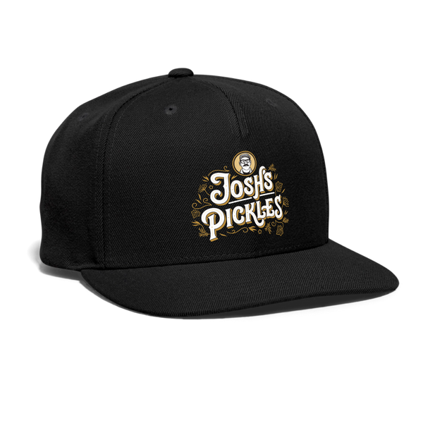 Josh's Pickles Logo Snapback Baseball Cap - black
