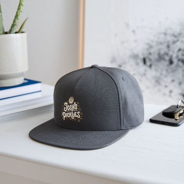 Josh's Pickles Logo Snapback Baseball Cap - dark grey