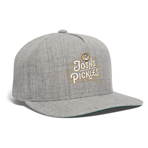 Josh's Pickles Logo Snapback Baseball Cap - heather gray