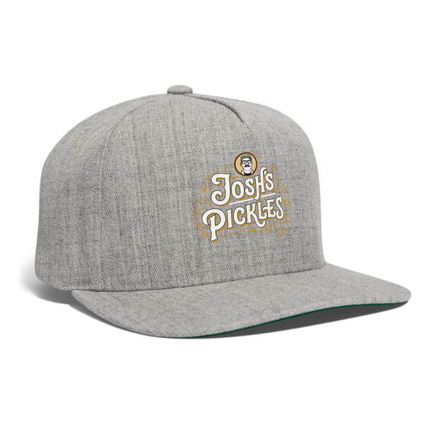 Josh's Pickles Logo Snapback Baseball Cap - heather gray