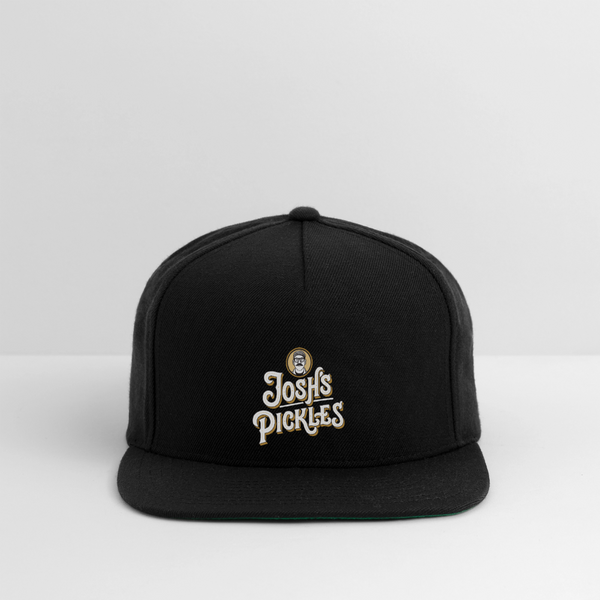 Josh's Pickles Logo Snapback Baseball Cap - black