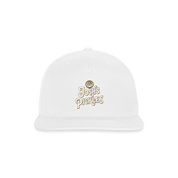 Josh's Pickles Logo Snapback Baseball Cap - white
