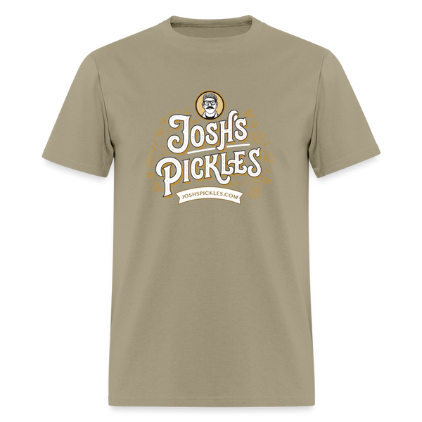 Josh's Pickles Logo 100% Cotton T-Shirt - khaki
