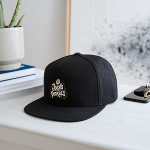 Josh's Pickles Logo Snapback Baseball Cap - black