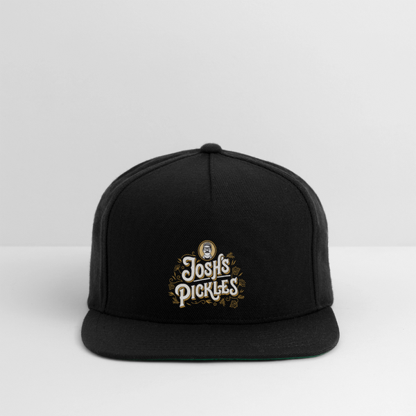 Josh's Pickles Logo Snapback Baseball Cap - black