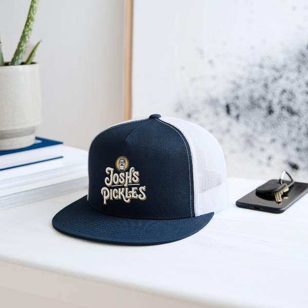 Josh's Pickles Logo Trucker Hat - navy/white
