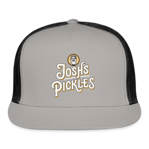 Josh's Pickles Logo Trucker Hat - gray/black