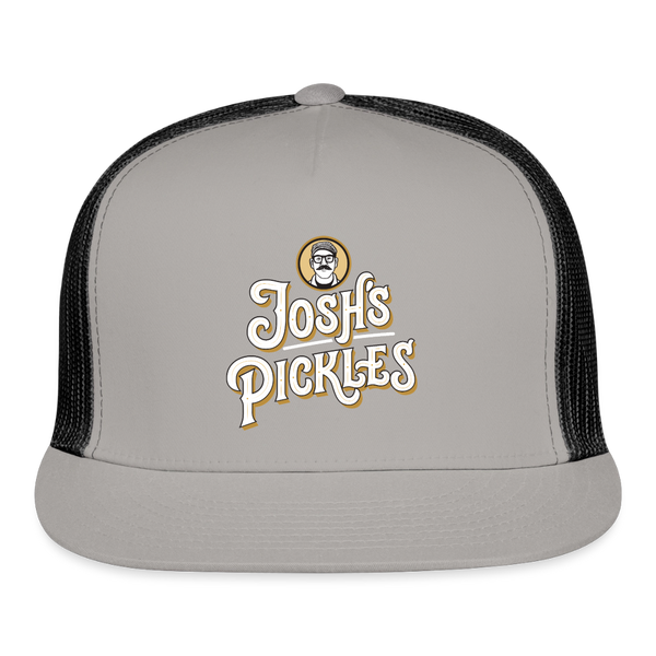 Josh's Pickles Logo Trucker Hat - gray/black