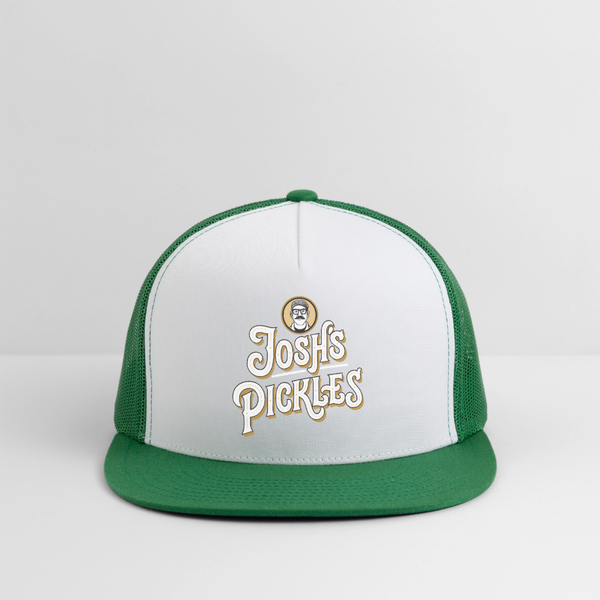 Josh's Pickles Logo Trucker Hat - white/kelly green
