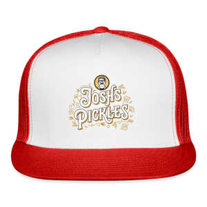 Josh's Pickles Logo Trucker Hat - white/red