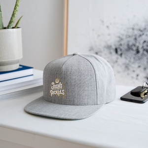Josh's Pickles Logo Snapback Baseball Cap - heather gray