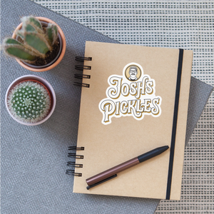 Josh's Pickles Logo Sticker - white glossy