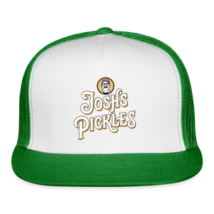 Josh's Pickles Logo Trucker Hat - white/kelly green