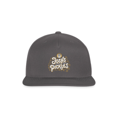 Josh's Pickles Logo Snapback Baseball Cap - dark grey