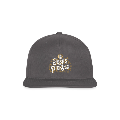 Josh's Pickles Logo Snapback Baseball Cap - dark grey