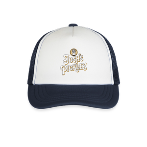 Josh's Pickles Logo Youth Trucker Hat - white/navy
