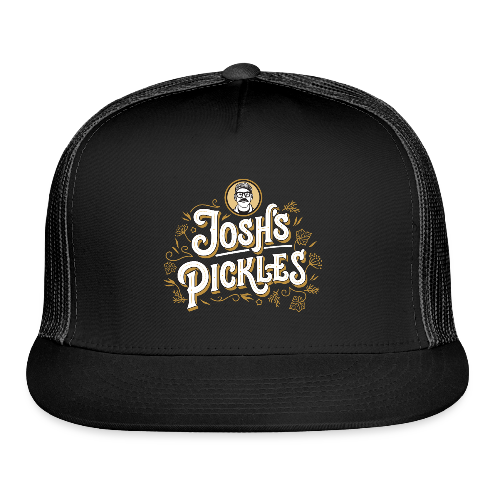 Josh's Pickles Logo Trucker Hat - black/black