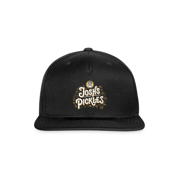 Josh's Pickles Logo Snapback Baseball Cap - black