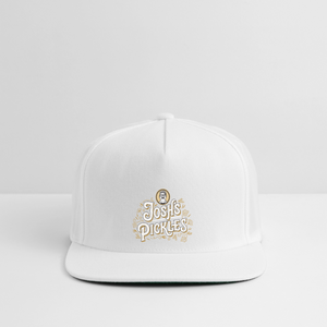 Josh's Pickles Logo Snapback Baseball Cap - white