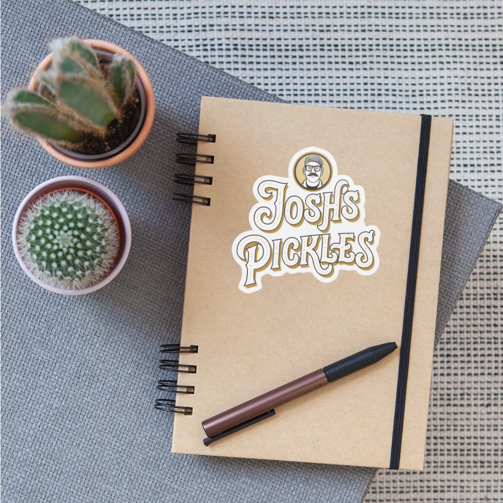 Josh's Pickles Logo Sticker - white matte