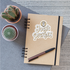 Josh's Pickles Logo Sticker - white matte