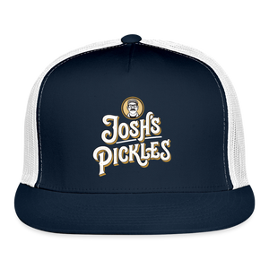 Josh's Pickles Logo Trucker Hat - navy/white