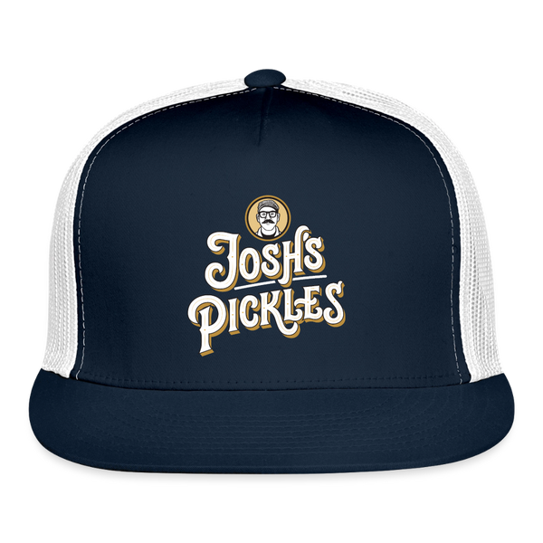 Josh's Pickles Logo Trucker Hat - navy/white
