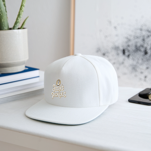 Josh's Pickles Logo Snapback Baseball Cap - white