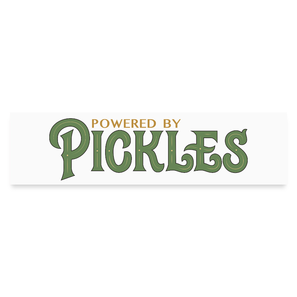 Powered By Pickles Sticker - white matte