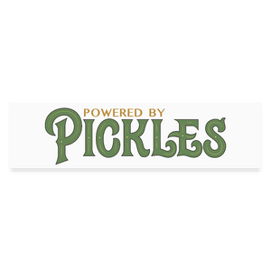 Powered By Pickles Sticker - white matte