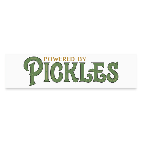 Powered By Pickles Sticker - white matte