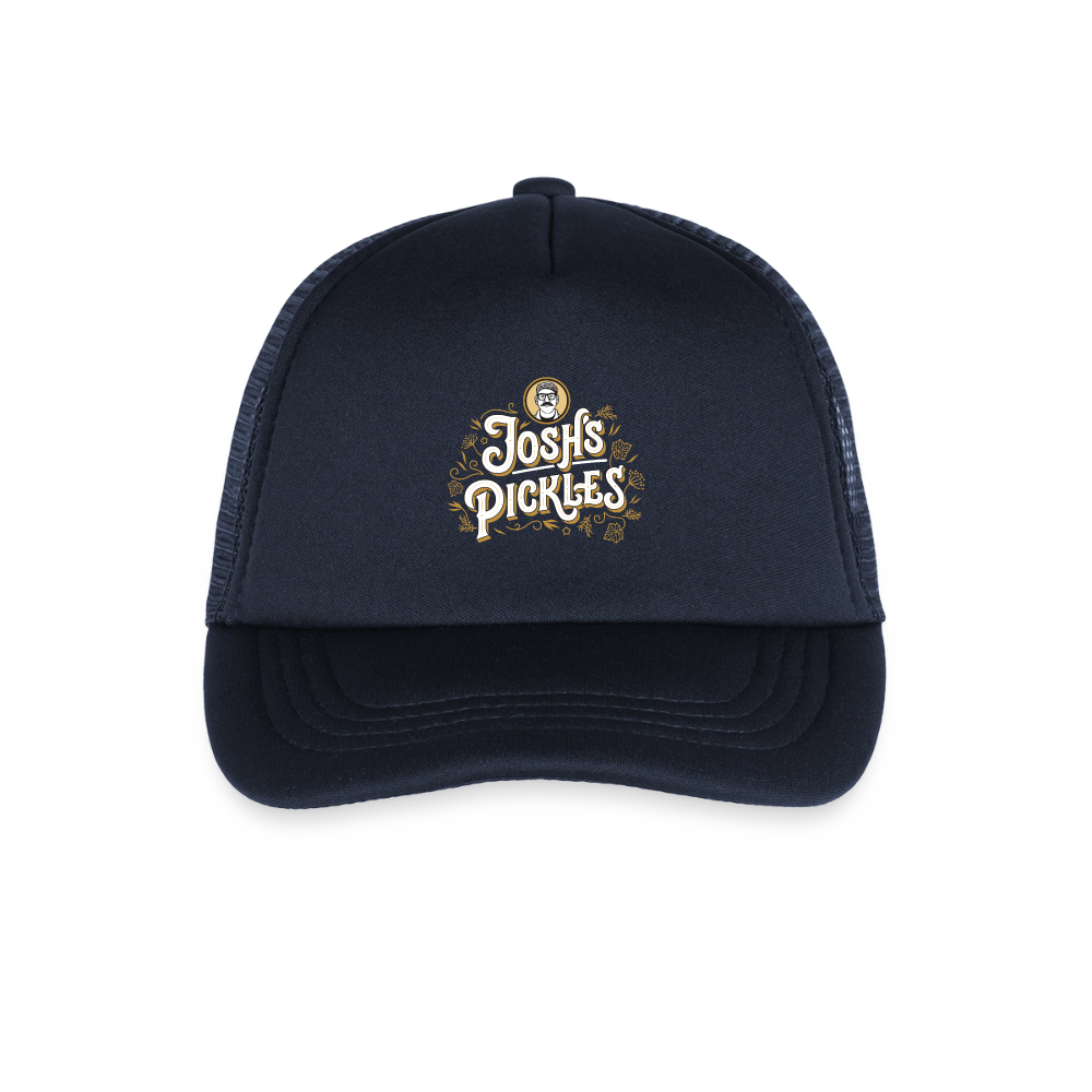 Josh's Pickles Logo Kid's Trucker Cap - black