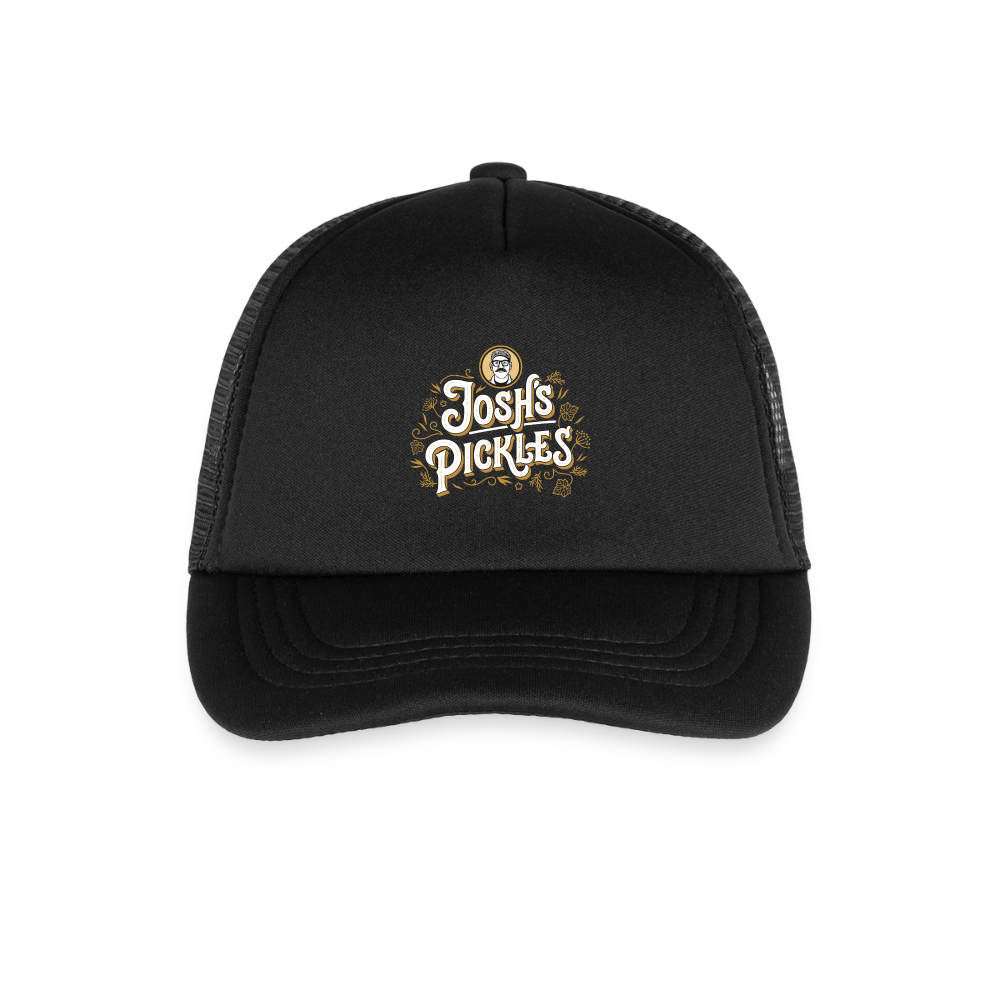 Josh's Pickles Logo Kid's Trucker Cap - black