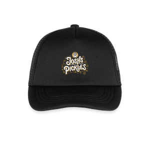 Josh's Pickles Logo Kid's Trucker Cap - black