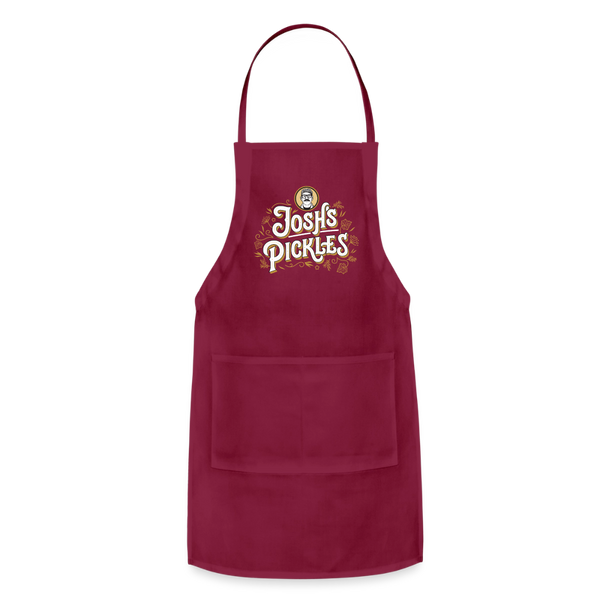 Josh's Pickles Logo Apron - burgundy
