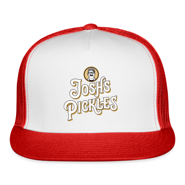 Josh's Pickles Logo Trucker Hat - white/red