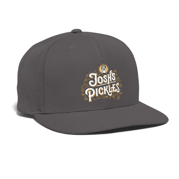 Josh's Pickles Logo Snapback Baseball Cap - dark grey
