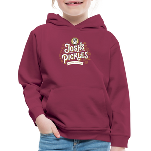 Josh's Pickles Logo Kids‘ Hoodie - burgundy