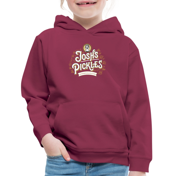 Josh's Pickles Logo Kids‘ Hoodie - burgundy