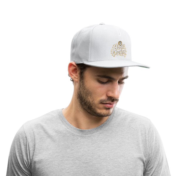 Josh's Pickles Logo Snapback Baseball Cap - white