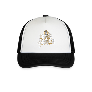Josh's Pickles Logo Youth Trucker Hat - white/black